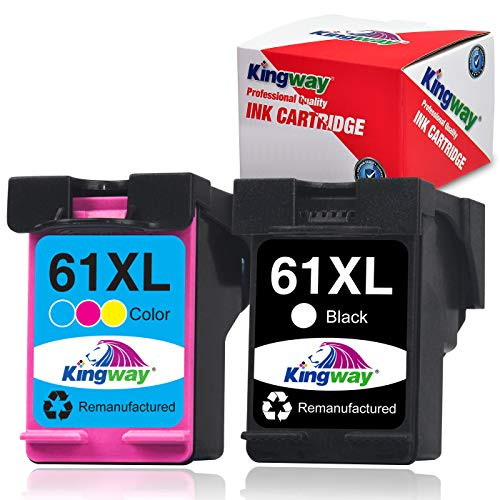 Kingway Remanufactured Ink Cartridge Replacement for HP 61XL 61 XL High Yield to use with Envy 4500 5531 5530 Deskjet 1010 3050A 1056 3510 2540 Officejet 4635 4630 4632 Printer (2-Pack)
