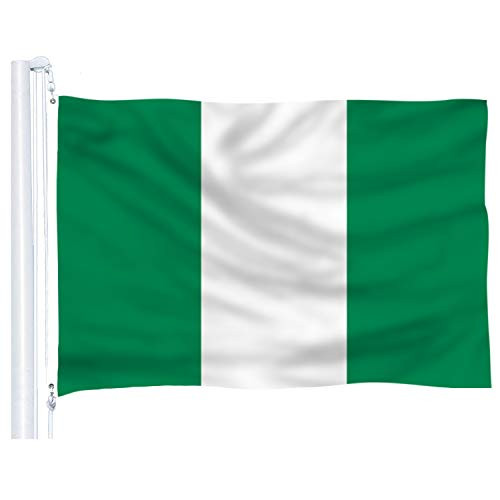 DFLIVE Nigeria Country Flag 3x5 ft Printed Polyester Fly Nigeria National Flag Banner with Brass Grommets