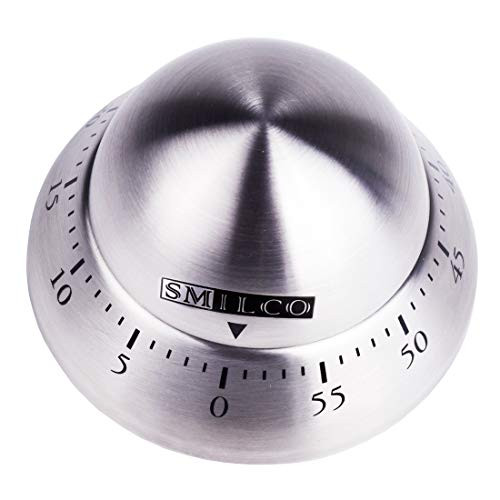 Kitchen Timer, Stainless Steel Mechanical Cooking Timer Manual Countdown Timer 60 Minutes Alarm Sound (UFO)