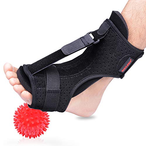 Plantar Fasciitis Night Splint Foot Drop Orthotic Brace, Adjustable Elastic Dorsal Night Splint For Plantar Fasciitis, Heel, Ankle, Arch Foot Pain, Achilles Tendonitis With Hard Spiky Massage Ball Plantar Fasciitis Night Splint Foot Drop Orthotic Brace, Adjustable Elastic Dorsal Night Splint For Plantar Fasciitis, Heel, Ankle, Arch Foot Pain, Achilles Tendonitis With Hard Spiky Massage Ball