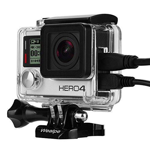 Wealpe Skeleton Housing Case Side Open Protective Housing with LCD Touch Backdoor Compatible with GoPro Hero 4, 3+, 3 Cameras
