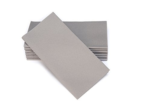 Simulinen Colored Napkins - Decorative Cloth Like & Disposable, Dinner Napkins - Rich Gray - Soft, Absorbent & Durable - 16"x16" - Great for Any Occasion! - Box of 50