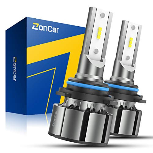 ZonCar 9006 / HB4 LED Headlight Bulbs, Low Beam/Fog Light Halogen Replacement, 2 Pcs/Kit, 12 CSP Chips, 6500K Xenon White Extremely Bright Light 12V