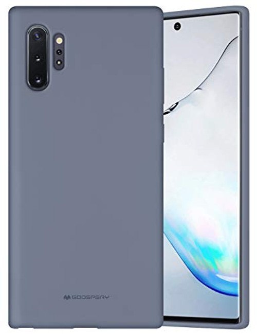 Goospery Liquid Silicone Case for Samsung Galaxy Note 10 Plus (2019) Jelly Rubber Bumper Case with Soft Microfiber Lining (Lavender Gray) NT10P-SLC-LGRY