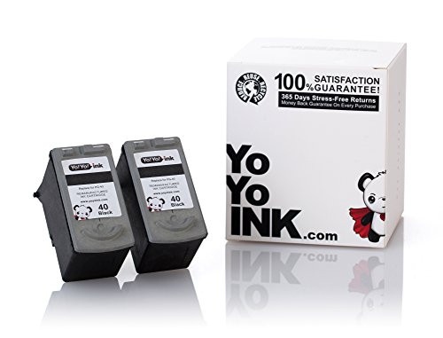 YoYoInk Remanufactured Ink Cartridges Replacement for Canon PG-40 (2 Black)