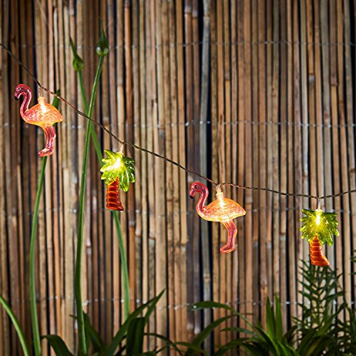Lights4fun, Inc. 10 Flamingo & Palm Tree Battery Operated Indoor & Outdoor LED Party String Lights Lights4fun, Inc. 10 Flamingo & Palm Tree Battery Operated Indoor & Outdoor LED Party String Lights