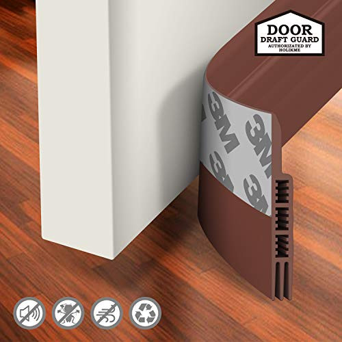 Holikme Door Draft Stopper Under Door Draft Blocker Insulator Door Sweep Weather Stripping Noise Stopper Strong Adhesive 39" Length Brown Holikme Door Draft Stopper Under Door Draft Blocker Insulator Door Sweep Weather Stripping Noise Stopper Strong Adhesive 39" Length Brown