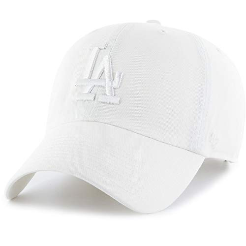 Los Angeles Dodgers Strapback '47 Brand Clean Up Adjustable Cap Hat All White Los Angeles Dodgers Strapback '47 Brand Clean Up Adjustable Cap Hat All White