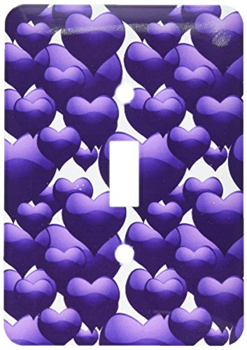 3dRose lsp_77829_1 Deep Purple Floating Bubble Hearts Pattern Single Toggle Switch