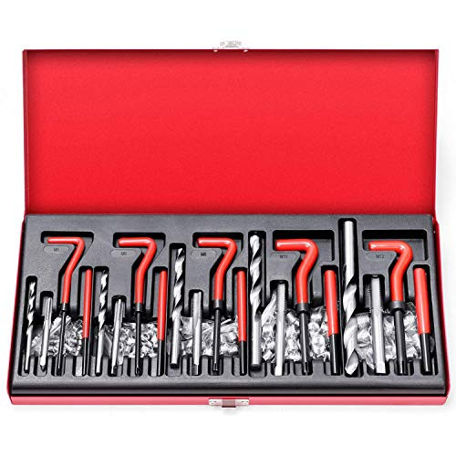 SEDY 131-Pieces Thread Repair Kit, HSS Drill Helicoil Repair Kit Metric M5 M6 M8 M10 M12