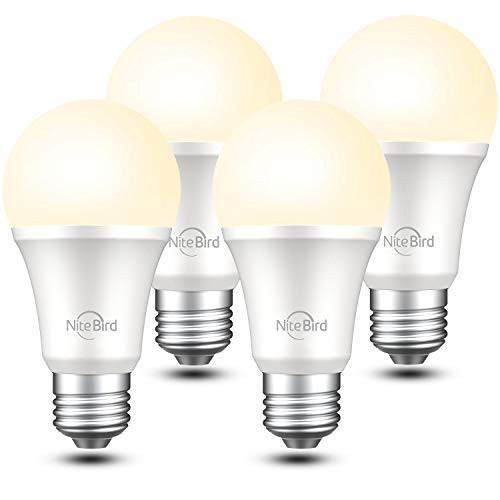 Smart Light Bulb Works with Alexa Google Home Siri,No Hub Required, NiteBird WiFi Dimmable 800 Lumen Warm White A19 E26 2700K LED Lights Bulbs, 8W (75W Equivalent),4 Pack