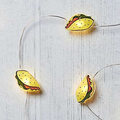 Lights4fun, Inc. 20 Taco Battery Operated Warm White Micro LED Indoor Party Fiesta Wire String Lights