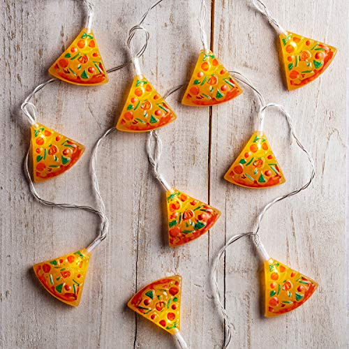 Lights4fun, Inc. 20 Pizza Slice Battery Operated Indoor LED Party String Lights for Indoor & Outdoor Use