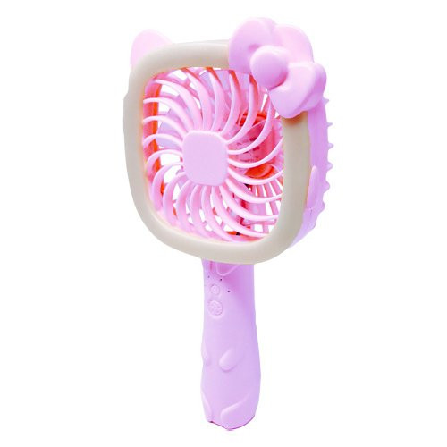 TRSUSA Mini Portable Handheld Fan - with Cute Kitten Personal Portable Handheld Cooling Fan with USB Rechargeable Battery Operated Electric Fan - PURPLE