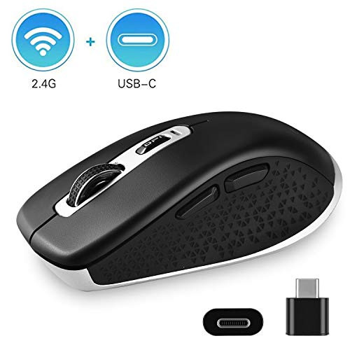 Type C Wireless Mouse, Cimetech 2.4G Mouse Wireless USB C Computer Cordless Mice with Type C Receiver Compatible with Notebook, Computer, PC, Laptop, Computer, MacBook and All Type-C Device