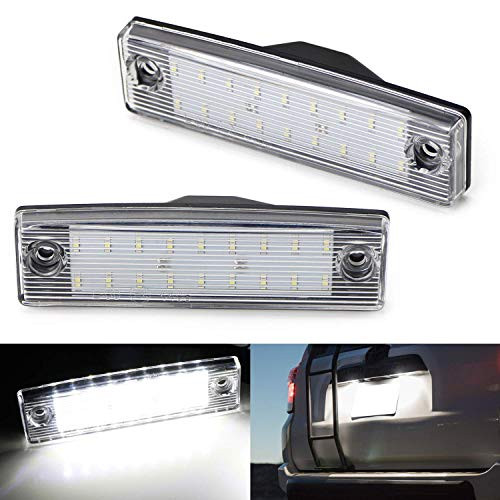 iJDMTOY OEM-Fit 3W Full LED License Plate Light Kit Compatible With 1996-2020 Toyota 4Runner and 2008-2019 Toyota Sequoia, Powered by 18-piece Xenon White LED Diodes