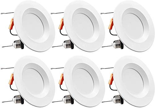 TORCHSTAR 5/6 Inch Dimmable LED Retrofit Recessed Downlight, 15W (120W Equivalent), UL-Listed, CRI90+, 1100lm, 2700K Soft White, 5 Years Warranty, Pack of 6