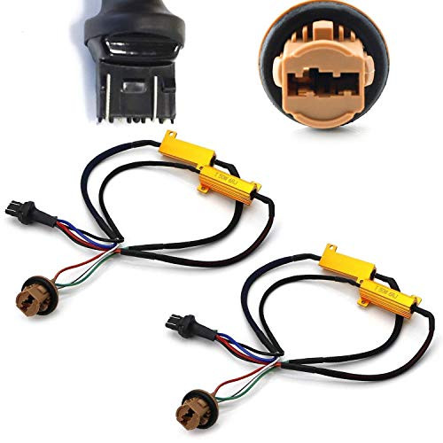 iJDMTOY (2) Hyper Flash/Bulb Out Error Fix Wiring Adapters Compatible With 7443 7444 T20 LED Bulbs Turn Signal or Tail Brake Lights