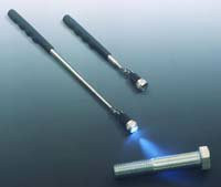 Ullman LPT-75 LED Lighted Telescoping Magnetic Pick-Up Tool, 6-3/4" to 27-1/2" Extended Handle Length, 7-1/2 lbs Capacity