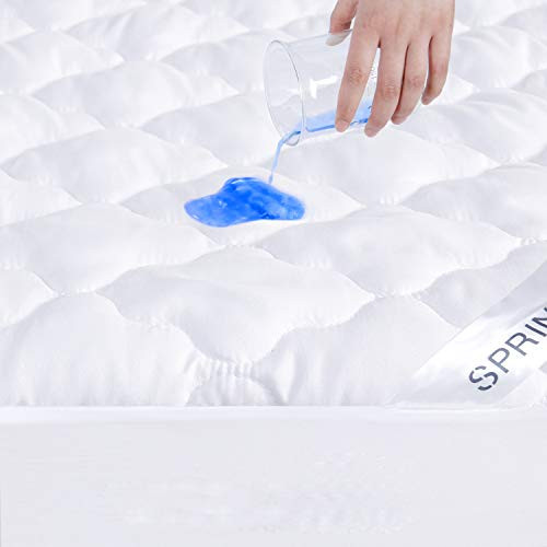 Springspirit Full Size Mattress Protector Waterproof, Breathable & Noiseless Full Mattress Pad Cover Quilted Fitted with Deep Pocket up to 14" Depth (54"x 75") Springspirit Full Size Mattress Protector Waterproof, Breathable & Noiseless Full Mattress Pad Cover Quilted Fitted with Deep Pocket up to 14" Depth (54"x 75")