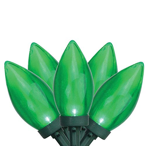 Northlight 25 Count Green LED C9 Christmas Lights - 16 ft Green Wire