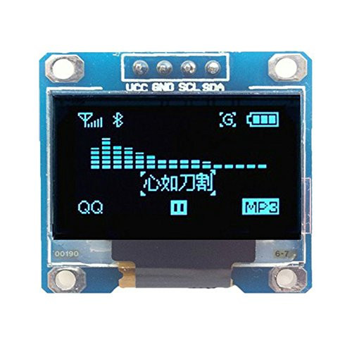 Jekewin 0.96" Inch I2c IIC SPI Serial 12864 128X64 OLED Display Module for Arduino Raspberry with 4 Pin Font Color Yellow&Blue