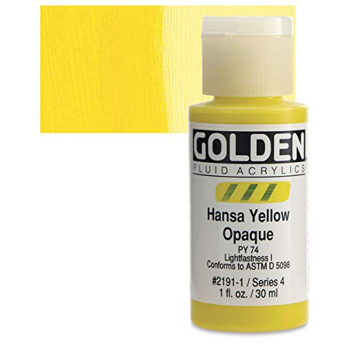 Golden Fluid Acrylic Paint 1 Ounce-Hansa Yellow Opaque