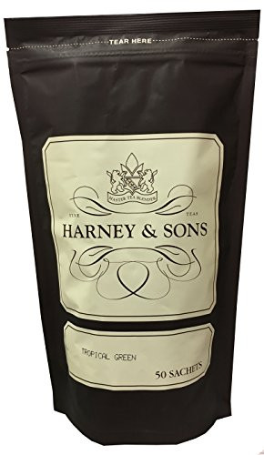 Harney & Sons Tropical Green Tea - Handpicked China Green Teas with Pineapple, Brews 12-Ounce Cup - Bag of 50 Sachets