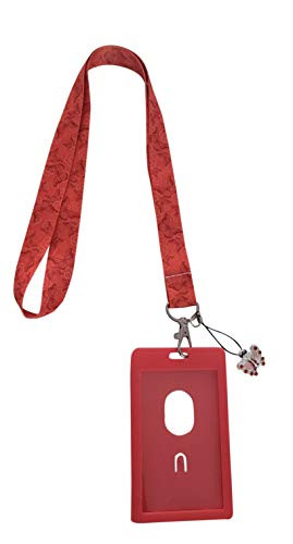 Butterfly Lanyard w/ID Badge Holder and Charm (Red)