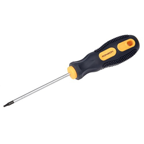 uxcell Torx Screwdriver, T6 Security Magnetic Star Screw Driver with 3" CR-V Shaft and Black Yellow Handle