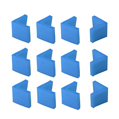 uxcell 40mm x 40mm Angle Iron Foot Pads L Shaped PVC Furniture Chair Leg Caps End Covers Floor Protector Blue 12 Pcs