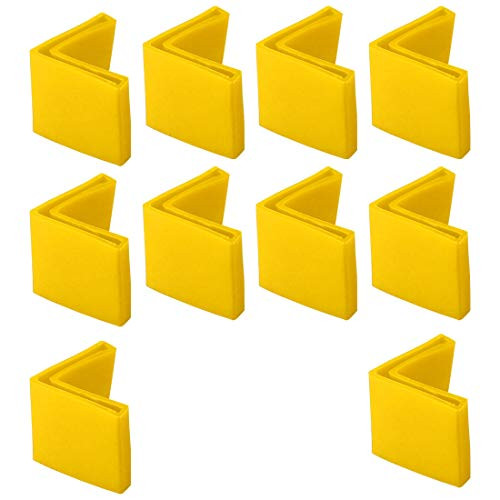 uxcell 40mm x 40mm Angle Iron Foot Pads L Shaped PVC Furniture Leg Caps End Covers Floor Protector Yellow 10 Pcs