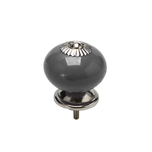 uxcell Ceramic Knobs Vintage Knob Drawer Round Pull Handle Furniture Drawer Cabinet Cupboard Wardrobe Dresser Decorative Grey