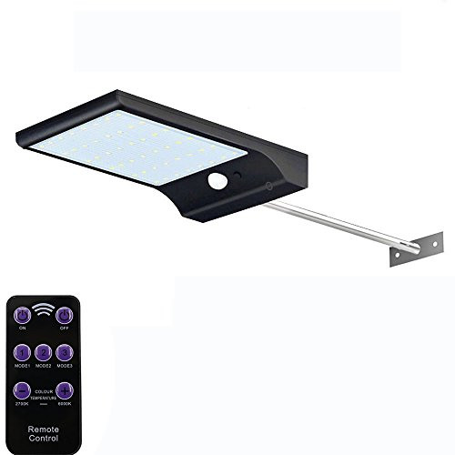 WYBAN Solar Motion Sensor Path Lights 48 LEDs 450LM Wireless Remote Control Outdoor Waterproof Solar Light With Aluminum Mounting Pole for Yard,Pathway, Landscape,Driveway,Garden,Black(1 PACK)