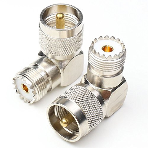 ANHAN UHF Male to Female Right Angle Connectors, UHF 90 Degree Connector PL259 Coax Cable Connectors SO239 Coaxial Connectors Adapters 2Packs