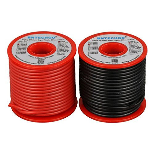 BNTECHGO 16 Gauge Silicone wire spool red and black each 50ft Flexible 16 AWG Stranded Copper Wire