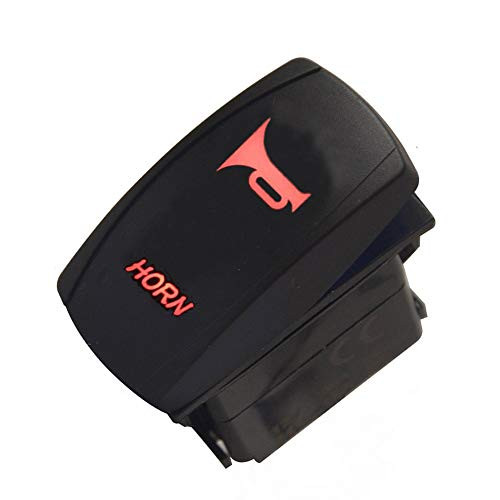 ESUPPORT Car Truck Boat Motor 12V 20A Light Push Button Rocker Toggle Switch Momentary Red LED Horn Light Speaker 5Pin