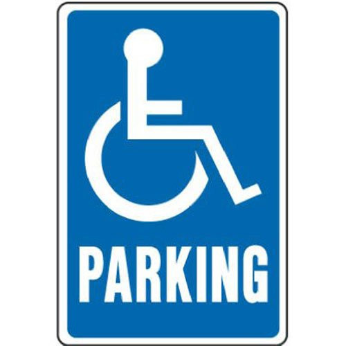 Hy-Ko Products HW-13 12 x 18" White On Blue Sign Handicapped Parking