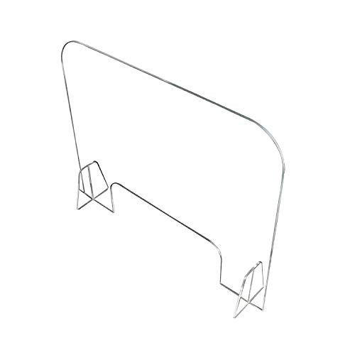 Odisen Plexiglass Shield Sneeze Guard for Desk, with Transaction Window Plastic Shield Freestanding Clear Acrylic Shield for Offices Stores Counter (24"W X 24"H)