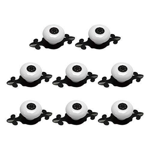 uxcell 8pcs Ceramic Knobs Vintage Knob Drawer Pull Handle Furniture Cabinet Cupboard Wardrobe Dresser Decorative White