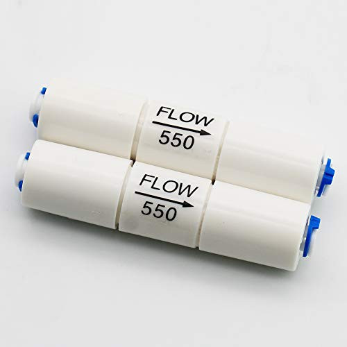 TmallTech 100GPD/200GPD Flow Restrictor 550CC 1/4" Quick Connect for RO Reverse Osmosis (Pack of 2)