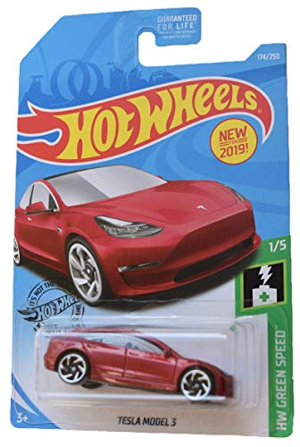 Hot Wheels Green Speed 1/5 Tesla Model 3 174/250, red