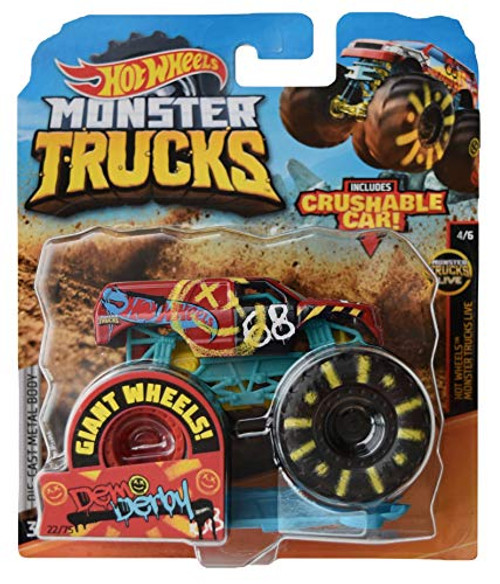 Hot Wheels Monster Trucks 1:64 Scale die cast Demo Derby 22/75 Crushable Car Hot Wheels Monster Trucks 1:64 Scale die cast Demo Derby 22/75 Crushable Car