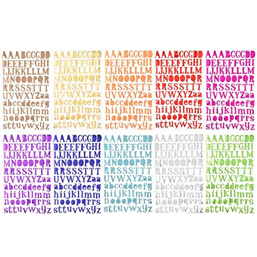 10 Colors Letter Stickers Self Adhesive Alphabet Stickers Self Adhesive Letters Gift,10 Sheets