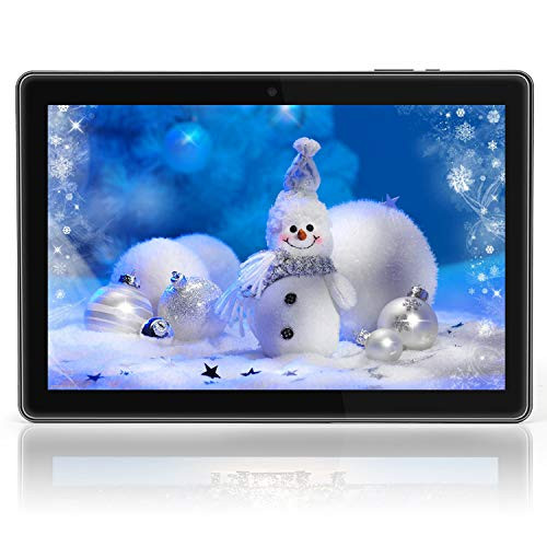 YELLYOUTH 10 inch Android Tablet 9.0 Pie Quad Core 4GB RAM 64GB ROM Storage 10.1 IPS HD Touch Screen with WiFi Bluetooth GPS and Cameras Black