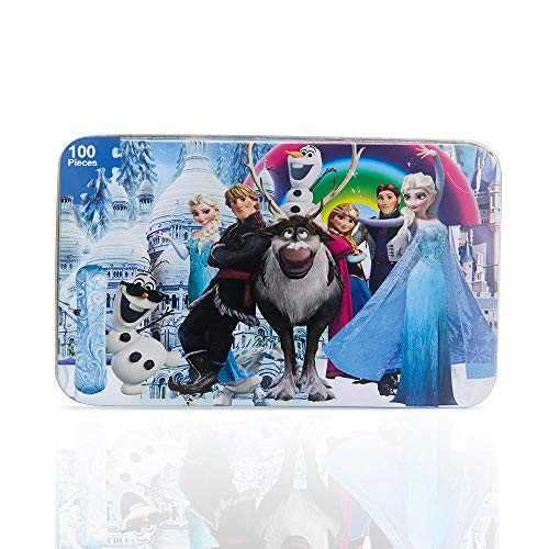100 Piece Frozen Puzzles for Kids Ages 4-8 Jigsaw Puzzle for Children Learning Education Metal Box 100 Piece Frozen Puzzles for Kids Ages 4-8 Jigsaw Puzzle for Children Learning Education Metal Box