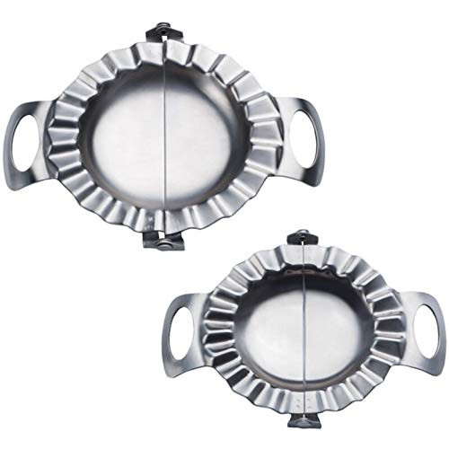 VolksRose Dumpling Maker, Stainless Steel Ravioli Maker Set Dumpling Meat Pie Ravioli Pierogi Mold Pastry Crimpers Tool, Wrapper Pastry Dough Cutter Kitchen Cooking Accessories - Pack of 2#1