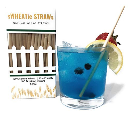 sWHEATie Straws |100% Natural Wheat Hay Straws for Drinking | Cocktail 100, Eco Friendly Biodegradable, Disposable, Safer than Reusable, for Home and Bars, Mom and Kid Approved!
