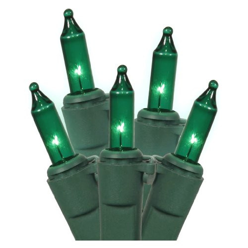 Vickerman 100 Count Icicle Mini Light Set-Green Wire, Green