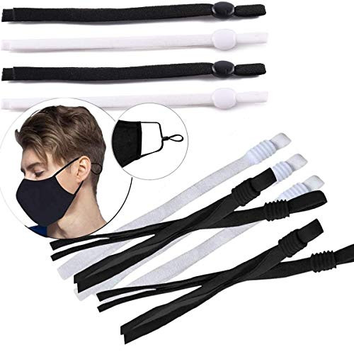 40 Pcs Sewing Elastic Band Cord with Adjustable Buckle Stretchy Stretch String Earloop Lanyard Earmuff Rope for DIY Making Supplies